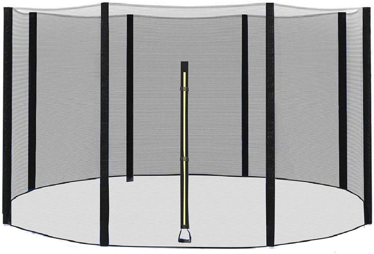 Vervangend Trampolinenet - Veiligheidsnet - Buiten Spelen - Ritssluiting Toegangsdeur - 183 meter Diameter - Zwart