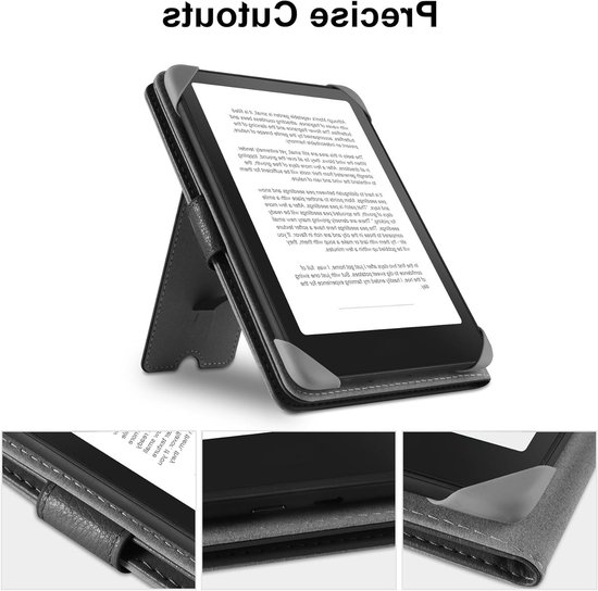 Universele leren beschermhoes voor 6.8" en 7" eReaders zoals Kobo Clara HD, Pocketbook en Sony, zwart, met optimale bescherming en stijl — afbeelding 4