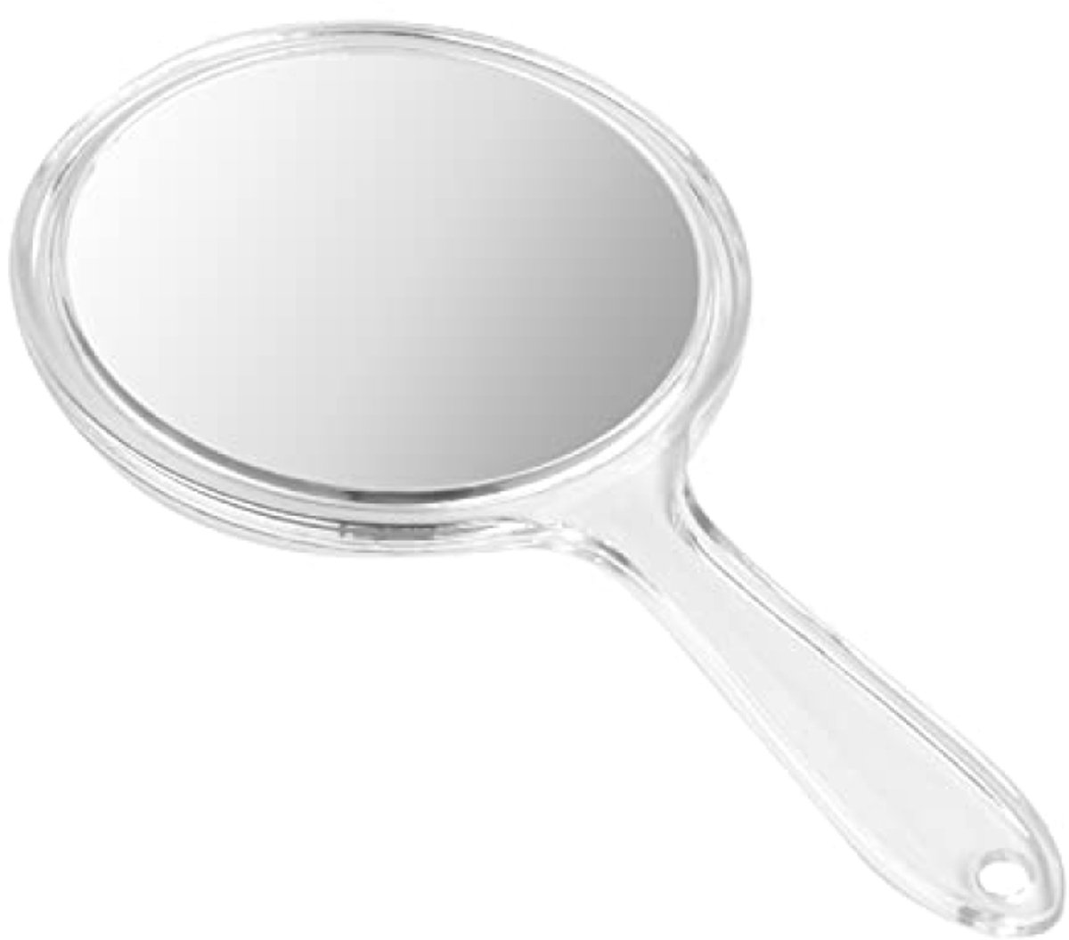 Handspiegel dubbelzijdig 1x/3x vergroting - cosmeticaspiegel rond - 27 cm
