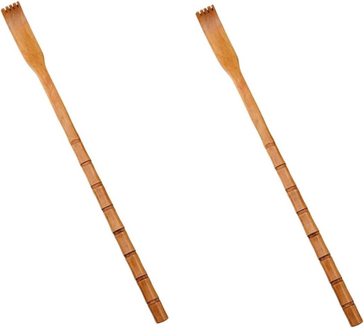 Houten Rugkrabber - Massage Hulpmiddel - Jeuk Verlichten - Lange Handgreep - 2 Stuks - Kaki