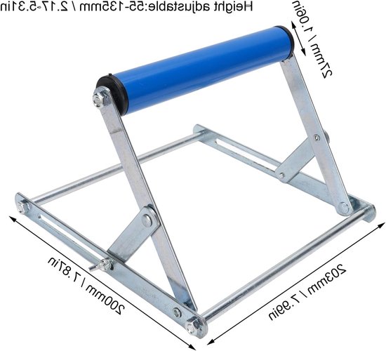 Verstelbaar Ondersteuningsframe voor Zaagmachine, Draagbare Tafelzaag Rollerstand, Hoogte 55-135mm, Ideaal voor Houtbewerking en Klussen — afbeelding 3