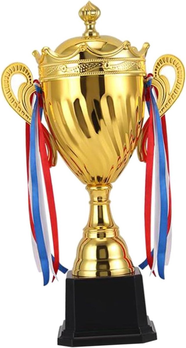 Trofee Beker - Prijs Uitdelen - Sportwedstrijd Winst - Elegant Metalen Design - 45.5 cm - Goudkleurig