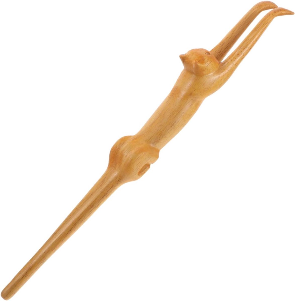 Houten Rugkrabber - Massage Hulpmiddel - Jeuk Verlichten - Lange Steel - 43.5 cm - Bruin