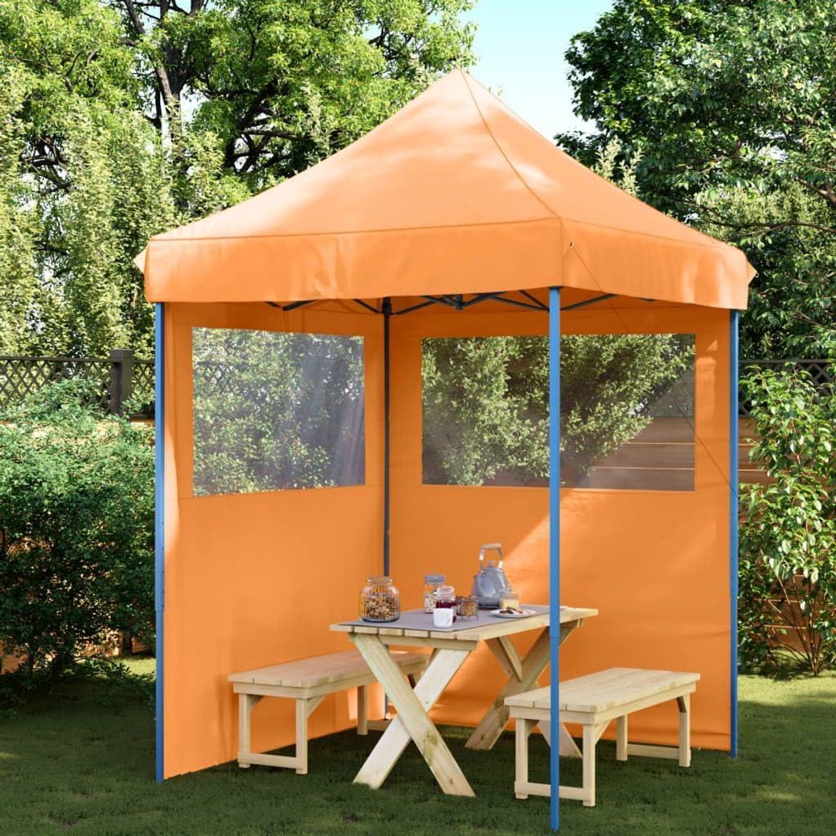 Opvouwbare Partytent - Tuinpaviljoen Inklapbaar - Feesten Buiten - Pop-up Snel Opzetbaar - 200 x 200 cm - Oranje