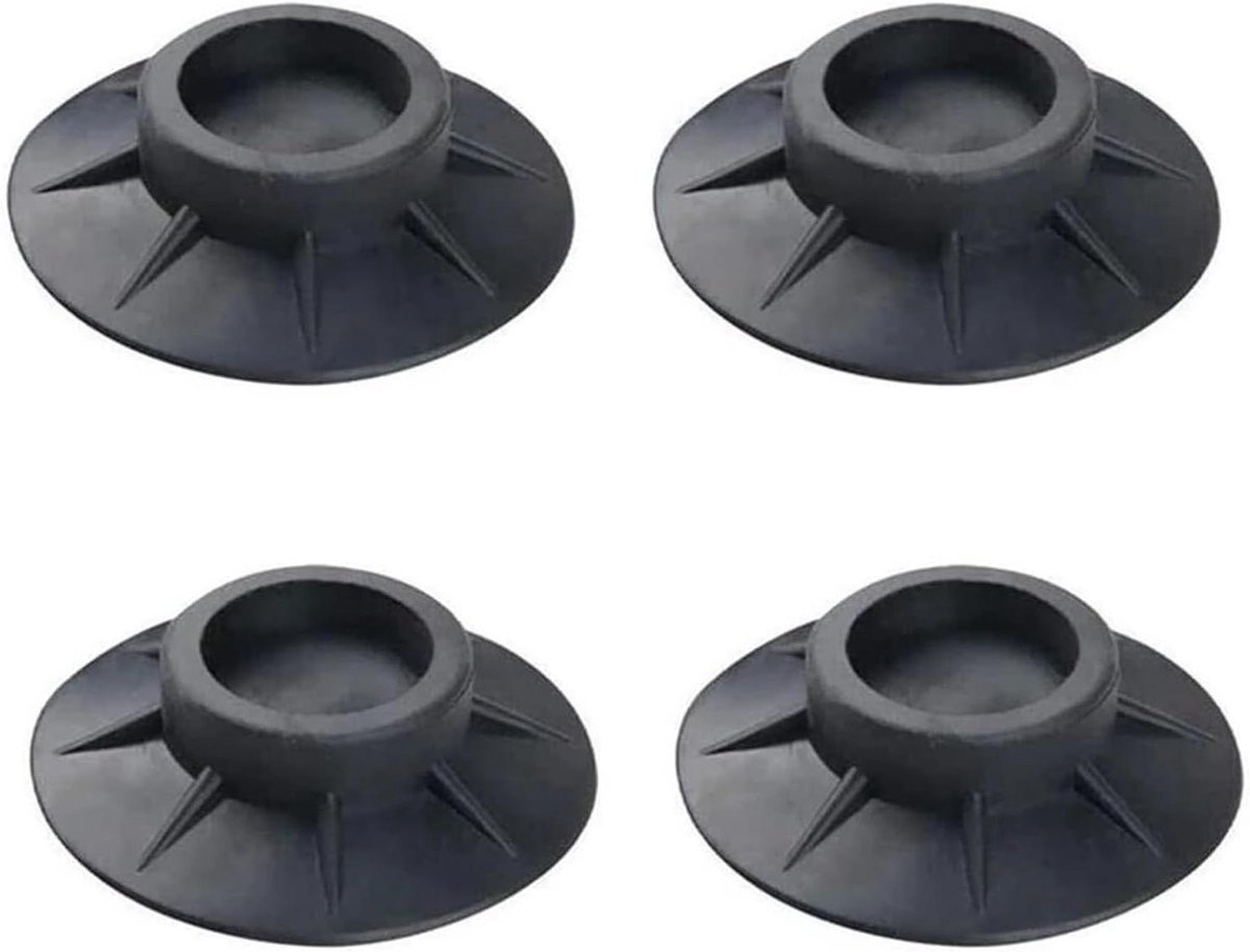 Anti-vibratie Voeten - Apparaat Dempers - Stille Werking - Slipstop Ontwerp - 4 Stuks - Zwart