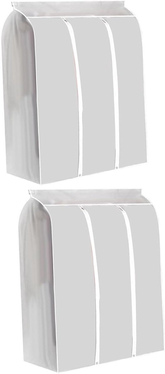 Kledingbeschermer Grote Capaciteit - Kledinghoes Ritssluiting - Opbergen Kleding - Duurzaam EVA Materiaal - 2 Stuks 50x100x120cm - Semi-transparant