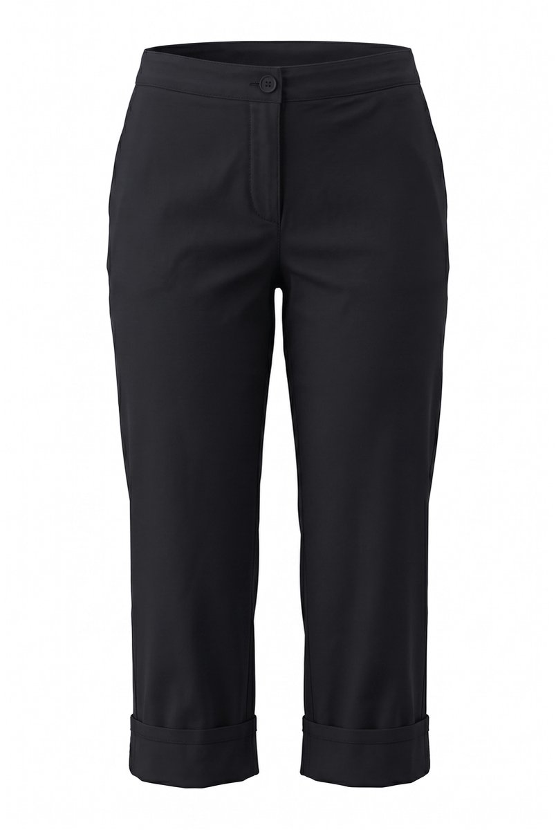 Angel of Style - Dames - Culottes wijde rechte pijp elastische tailleband - Zwart - Maat 42