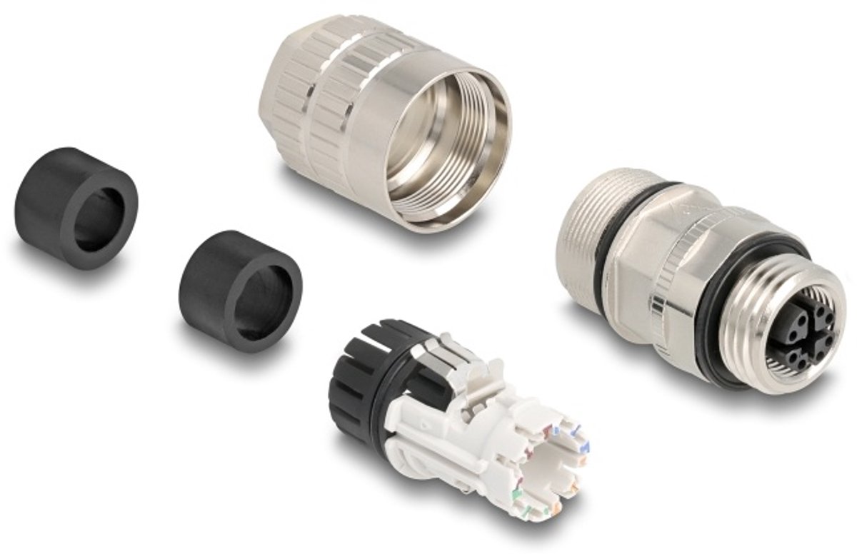 Delock M12 female 8 pin X-coded field assembly Cat.6A