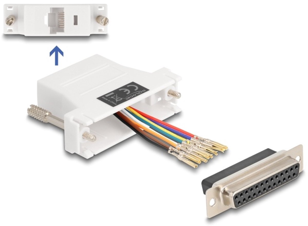 Delock D-Sub 25 pin female to RJ45 female Assembly Kit white