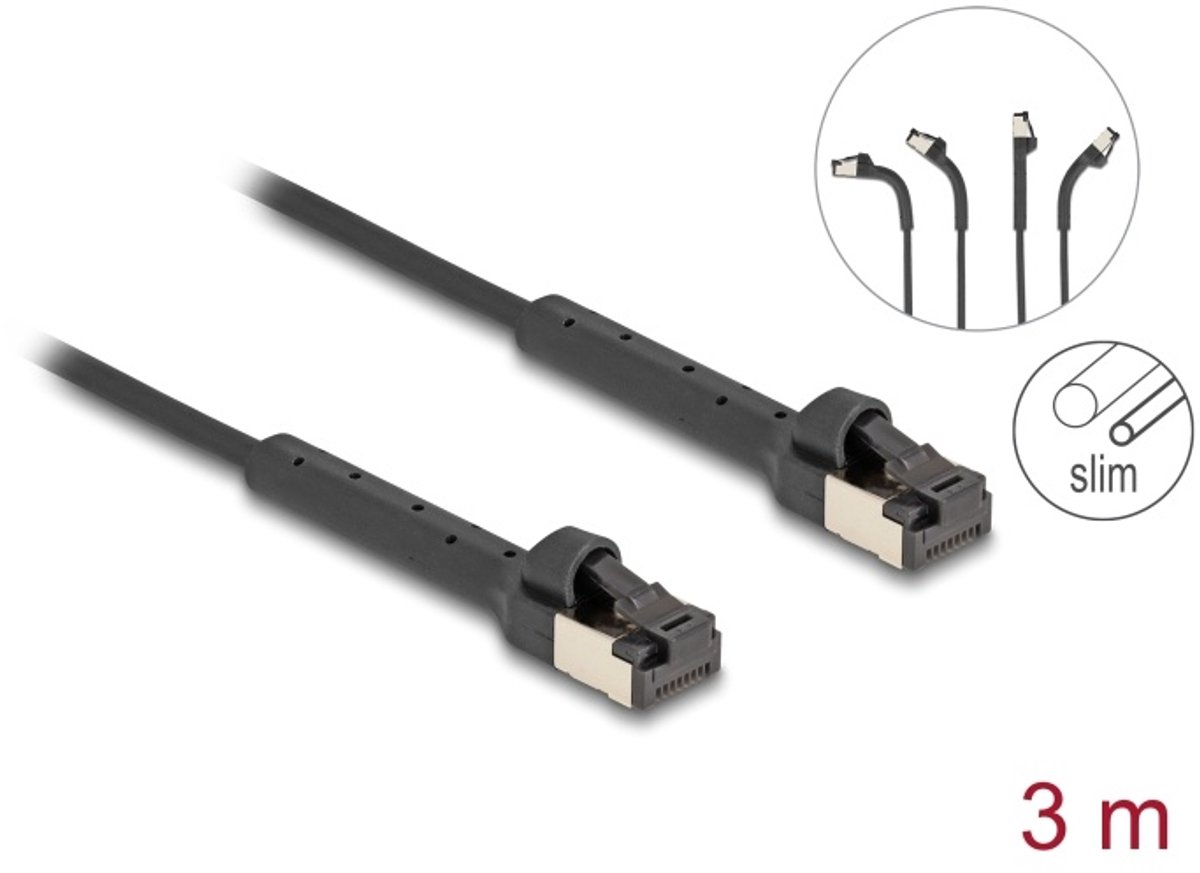 DeLOCK 80936 netwerkkabel Zwart 3 m Cat6a U/FTP (STP)