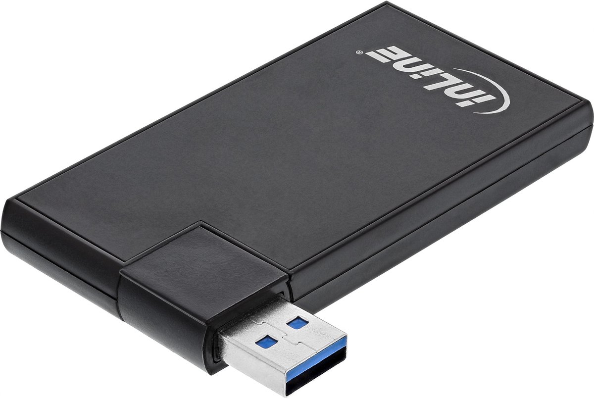 InLine® 180 Twist Hub USB 3.0, 4 poorten, draaibaar, zwart