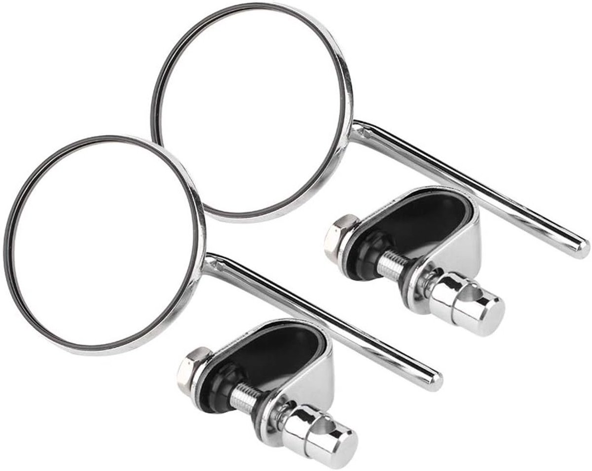 Vintage Ronde Achteruitkijkspiegel voor Motorfiets - Reflectieve en Verstelbare Motoraccessoires, Perfect voor Custom Bikes en Retro Stijl