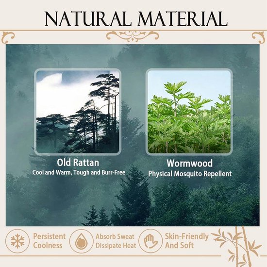 Rotan Bed Mat - Zomer Slaapmat - Natuurlijk Koelen - Ademend Comfort - 200x220cm - Natuurlijk — afbeelding 3