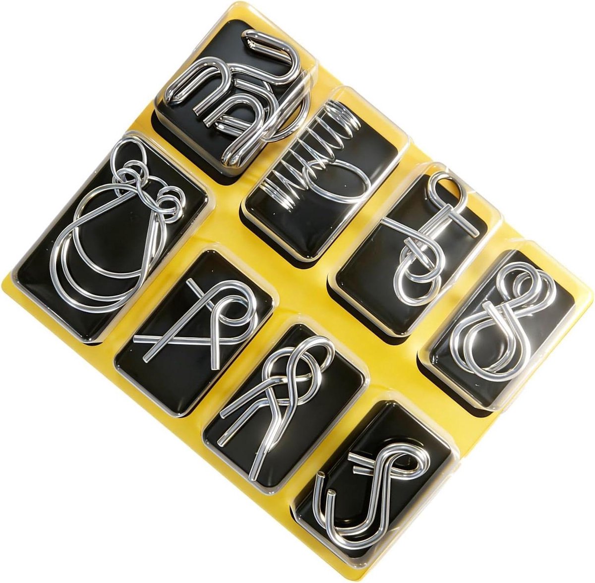 Draadpuzzels Set - Hersenkrakers Ringen - Focus Ontwikkeling - Interactief Puzzelspel - 14x18 cm - Metaal