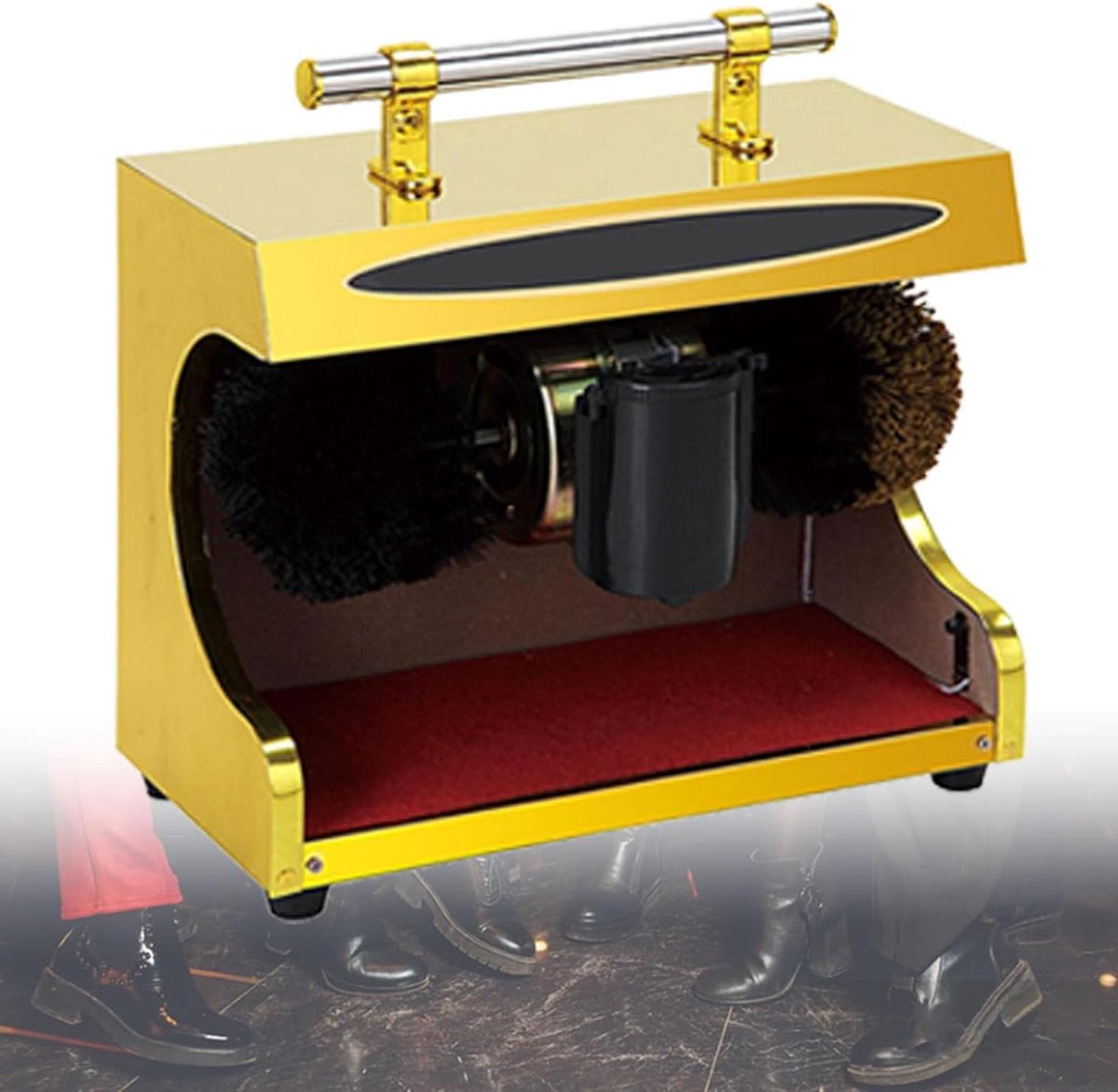Automatische schoenpoetsmachine - Elektrische schoenborstel - Schoenen poetsen - Automatische inductie - 7KG - Geel