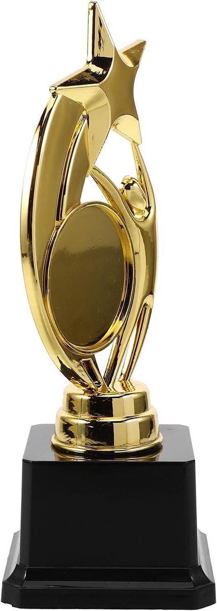 Sporttrofee Stervormig - Herinneringsprijs - Wedstrijden Belonen - Stevige Basis - 23 cm Hoog - Goud