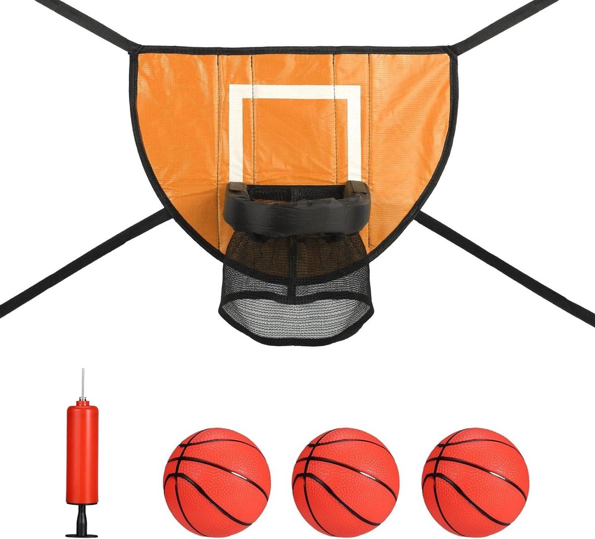 Trampoline Basketbalring - Basketbalspel Set - Buiten Spelen - Compleet met ballen - 23 x 17 x 14 cm - Oranje