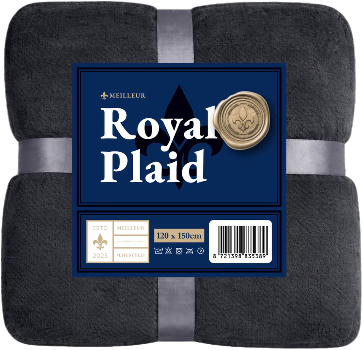 Meilleur Plaid - 120x150 cm - Antraciet - Zachte plaid voor bank, bed en decoratie