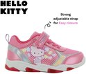 Roze Hello Kitty sneaker met verstelbare klittenbandsluiting. Hello Kitty op de zijkant.