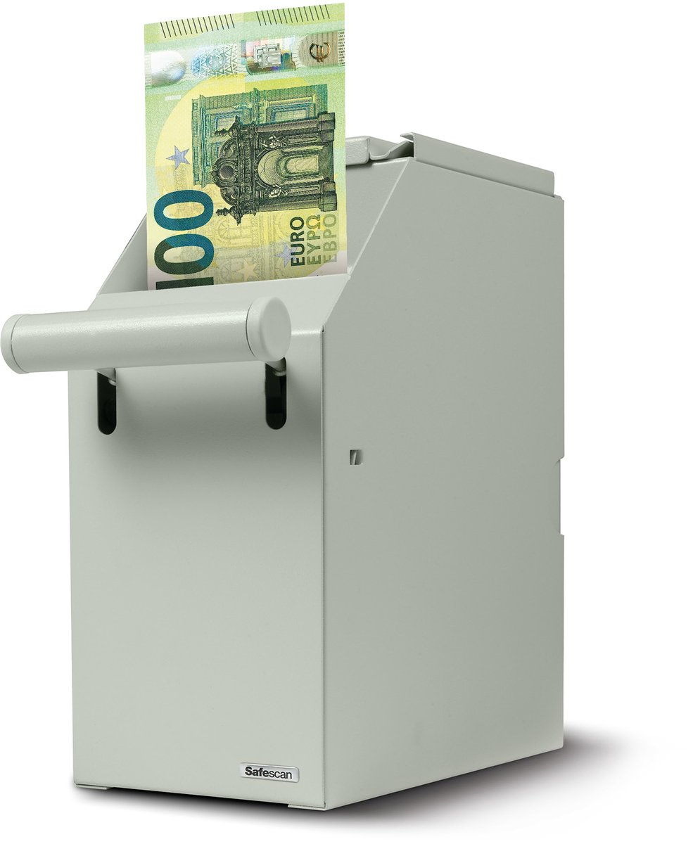 Safescan 4100 Witte POS-Kluis die uw biljetten veilig opbergt - Bewaart tot wel 300 biljetten veilig en discreet onder uw toonbank - Kan eenvoudig dicht bij uw kassalade worden gemonteerd