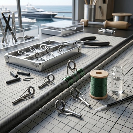 Zilverkleurige hengel reparatie set hengel onderdelen unisex roestvrijstalen keramische gidsringen verschillende maten duurzame hengel reparatie accessoires 10 stuks — afbeelding 2