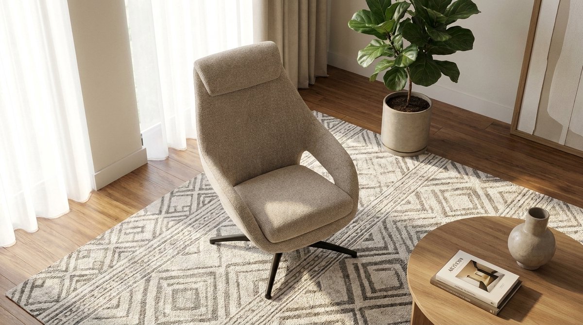 Draaifauteuil – House&Garden Maxwell Elite Clay Relax Draaistoel 75x84x108 cm – Luxe 360° Draaifauteuil met Kantelfunctie – Ergonomische Chenille Lounge Fauteuil – Verstelbare Zitpositie – Zwart Metalen Design Stoel