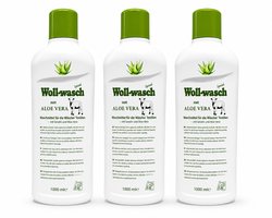 Wollsan - Wol fijnwasmiddel - 3 x 1000ML - met Aloë Vera - Bevat Lanoline - voor Wol - 100% veilig wolwasmiddel