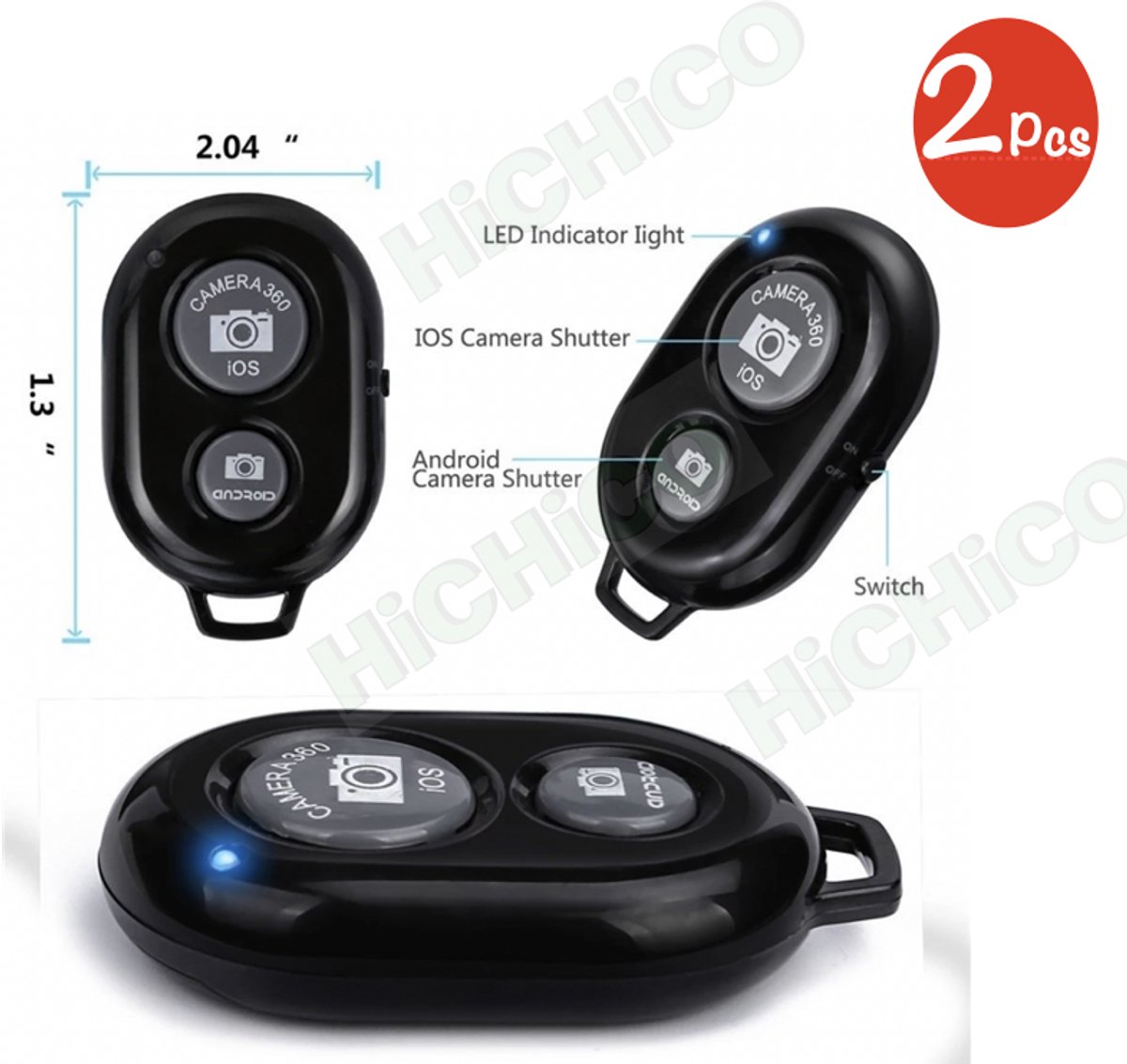 Bluetooth Remote Shutter Afstandsbediening voor SmartPhone / Bluetooth afstandsbediening            GROEN
