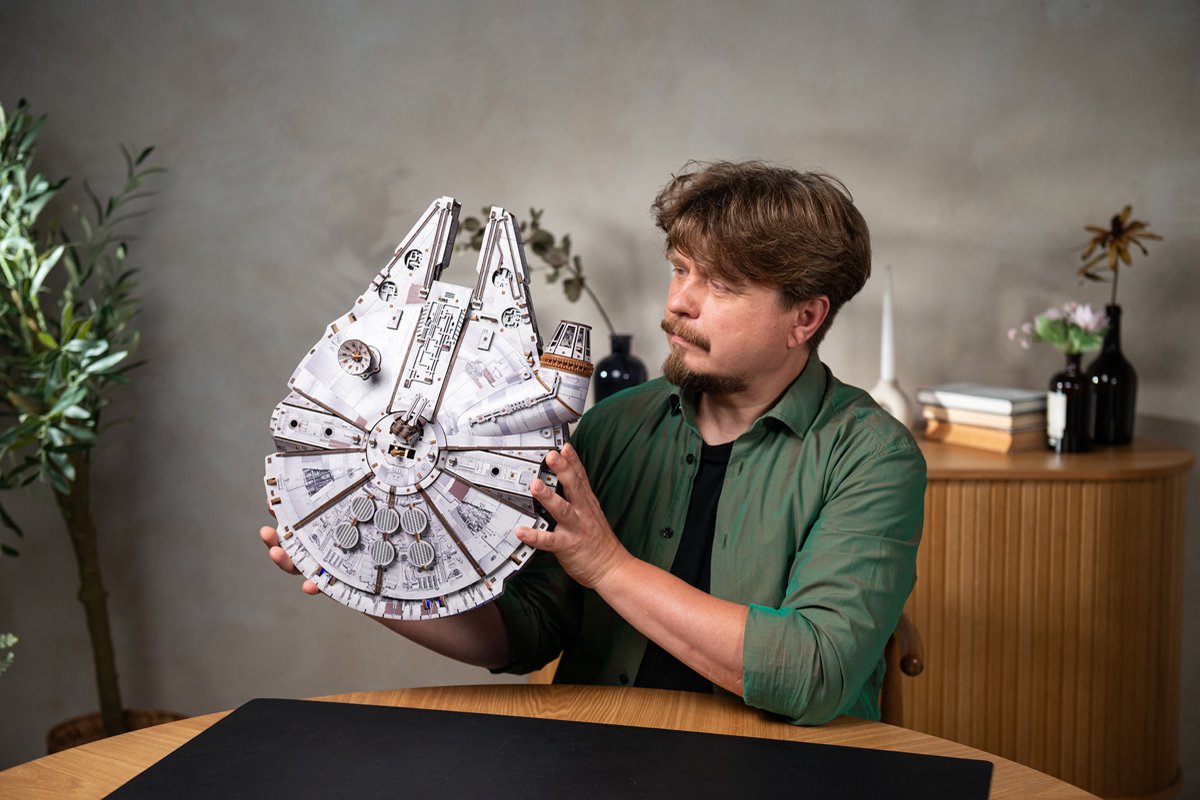 UGEARS 3D Modelbouw - Millenium Falcon - Star Wars - Mechanisch Bouwpakket Hout - Educatief Speelgoed — afbeelding 13