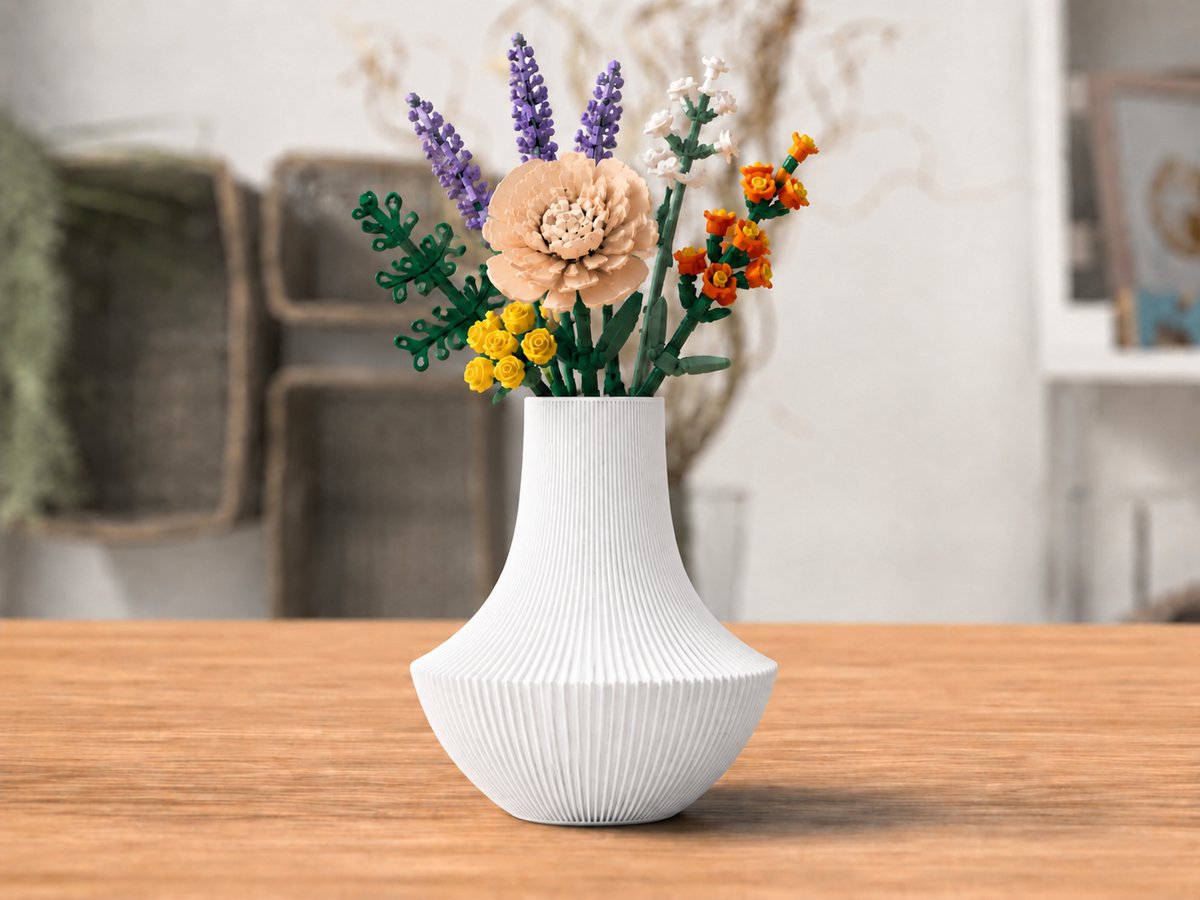 Wit Vaas voor Lego Bloemen & Droogbloemen – Design Vaas voor Modern Interieur
