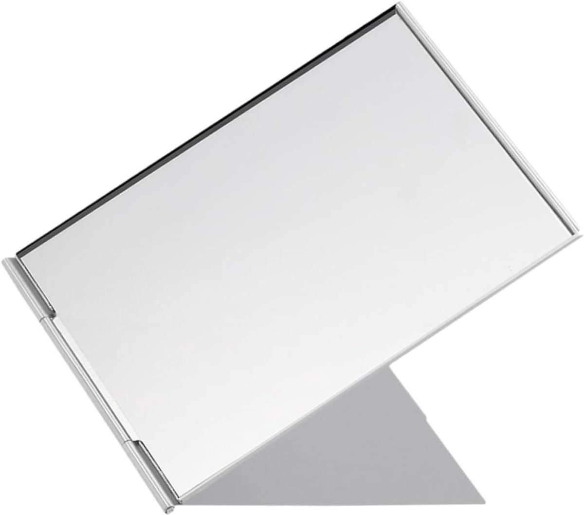 Metalen Make-up Spiegel - Reisspiegel Opvouwbaar - Dagelijkse Verzorging - Hoge Definitie Oppervlak - 17x13 cm - Zilver