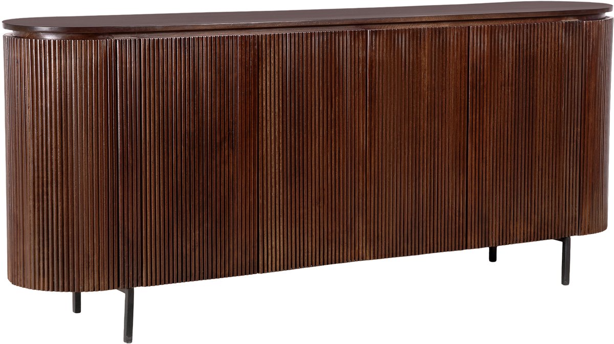 Lewis & Loft Dressoir Lena - Met 4 deuren - FSC®-gecertificeerd mangohout - Walnoot bruin