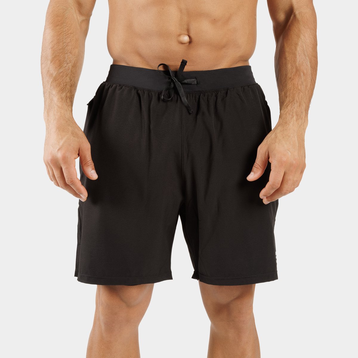 ZEUZ Heren 2-in-1 Sportshort – Fitness Short met Binnenbroek - Zwart - XL