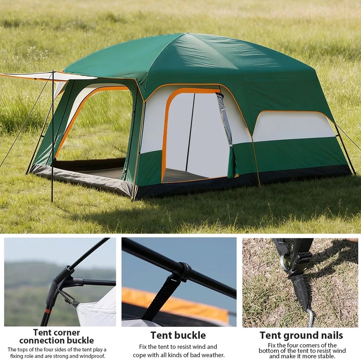 Novari - Tent - Kampeertent - Camping tent - UV bescherming - Stahoogte 180cm - Water en windbestendig - Stevige constructie – foto 3
