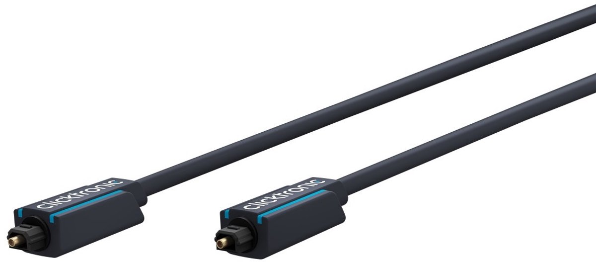 Clicktronic Optische Toslink Kabel - 4mm dik - Verguld - 0,5 meter - Zwart