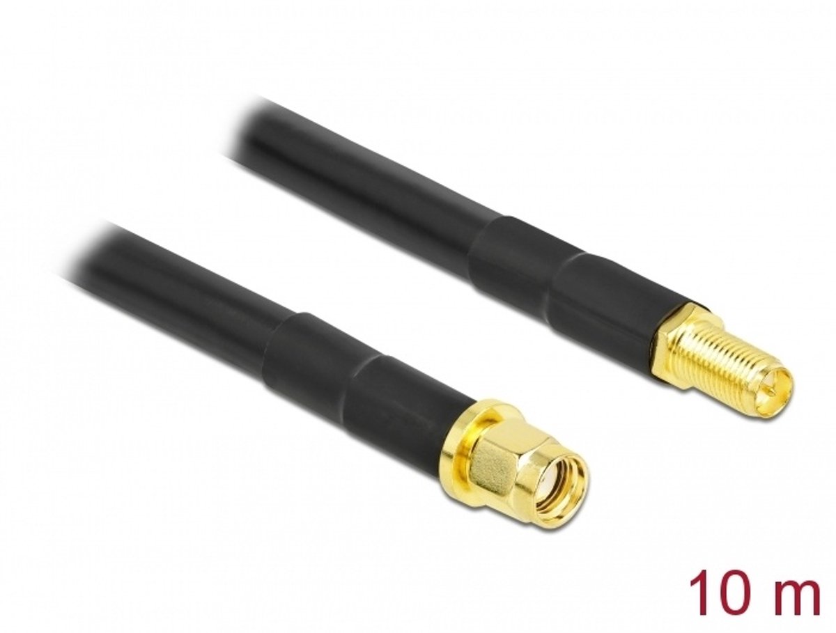 Antennekabel RP-SMA-plug naar RP-SMA-aansluiting LMR/CFD300 10 m Laag verlies