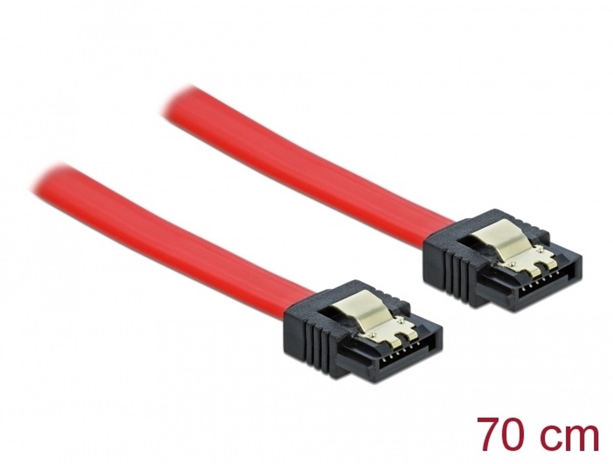 Delock - Kabel SATA 70cm rot ge-ge Metall