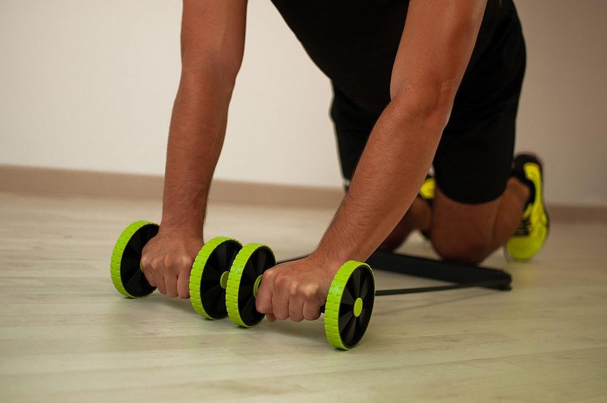 Buikspierroller - Core trainer - Thuis sporten - Antislip oppervlak - 120 cm lengte - Zwart