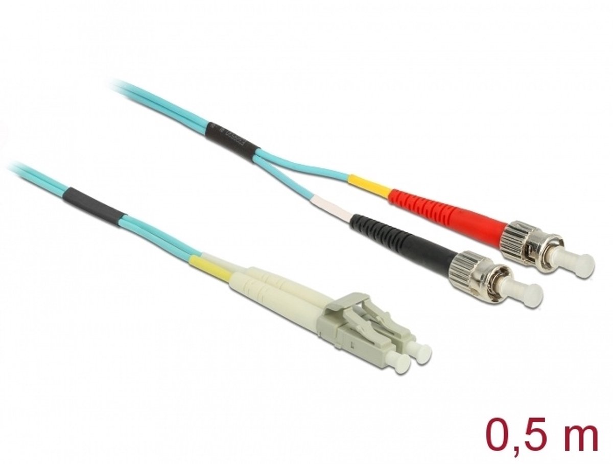 Kabel optische vezel LC tot ST multi-mode OM3 0,5 m