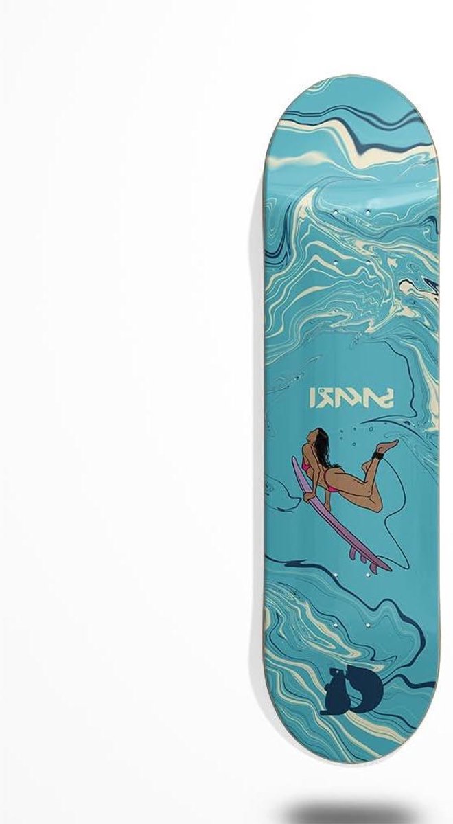 Skateboard Deck Surf Skate Board Street Surfen Met T12 Trucks 8.25 inch Houtkleur