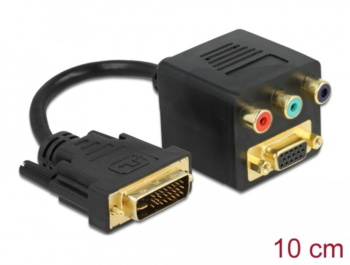 Delock - Adapter DVI29 Stecker zu VGA + 3xCinch Buchse