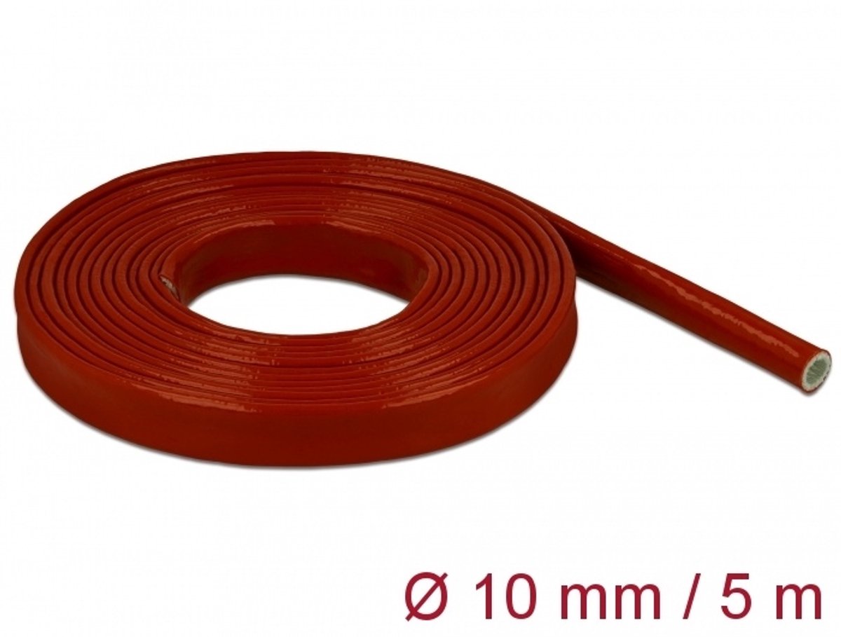 Fire-proof Silicone Silicone-gecoat 5 m x 10 mm rood