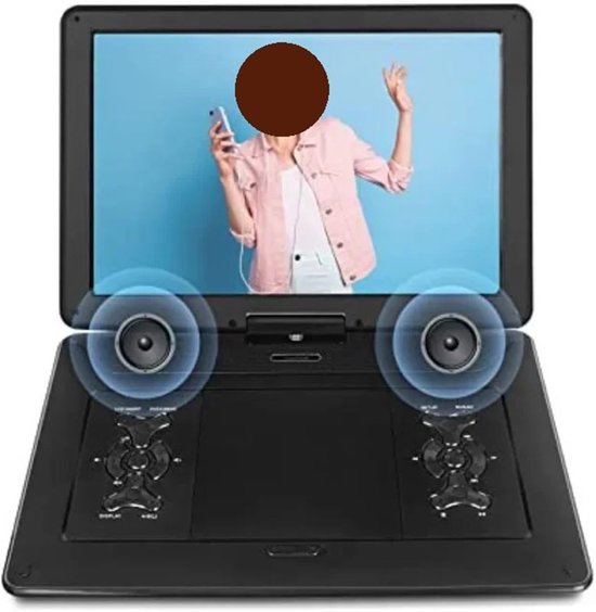 Draagbare dvd-speler - Cd-speler - Films Kijken - Groot HD scherm - 1.8 kg - Zwart — afbeelding 5