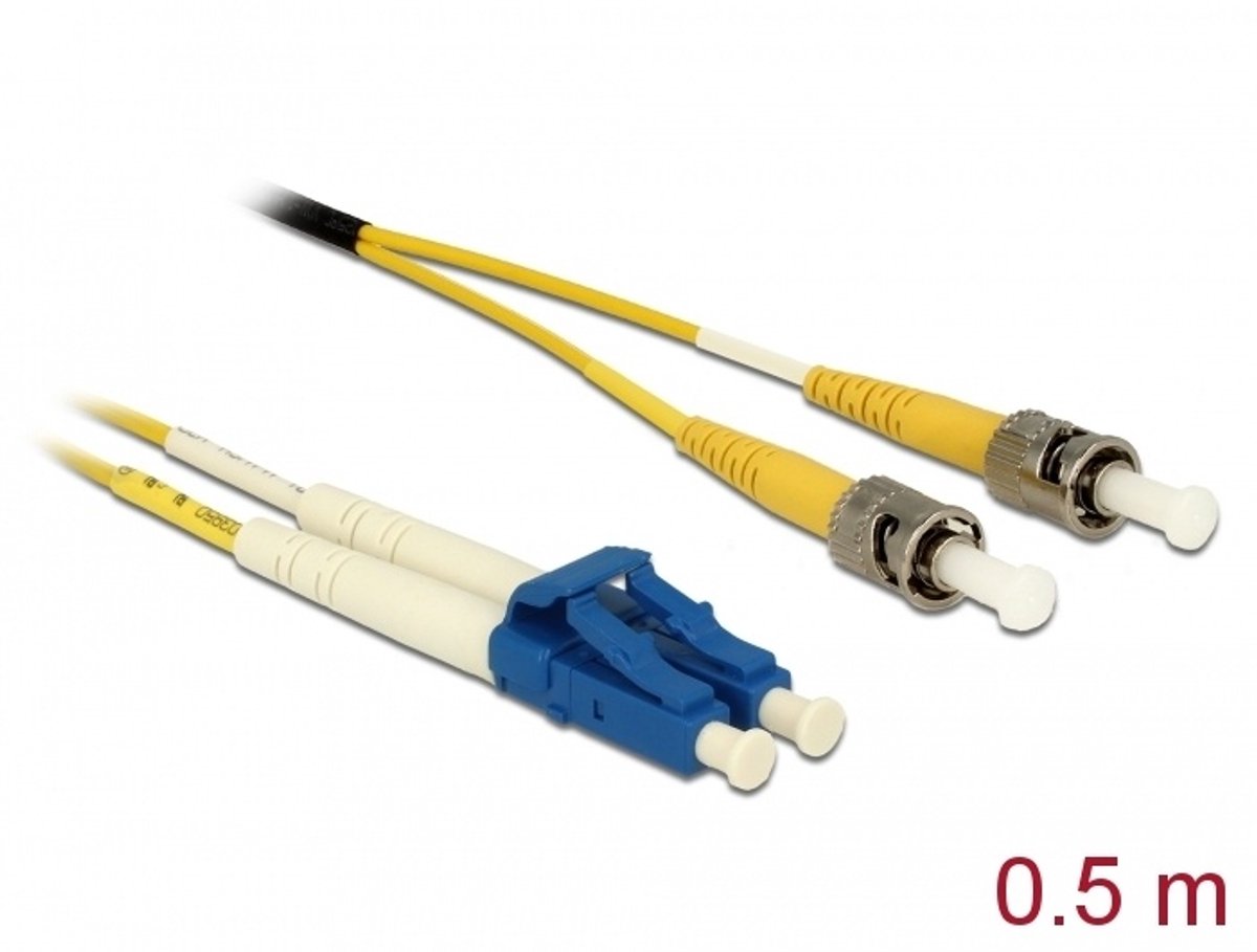 Kabel optische vezel LC> ST Singlemode OS2 0,5 m