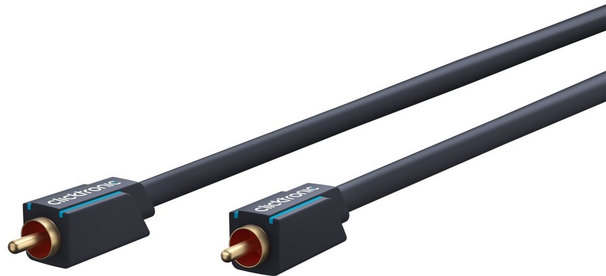 Clicktronic Digitale Coax Audiokabel - Verguld - 2 meter - Zwart