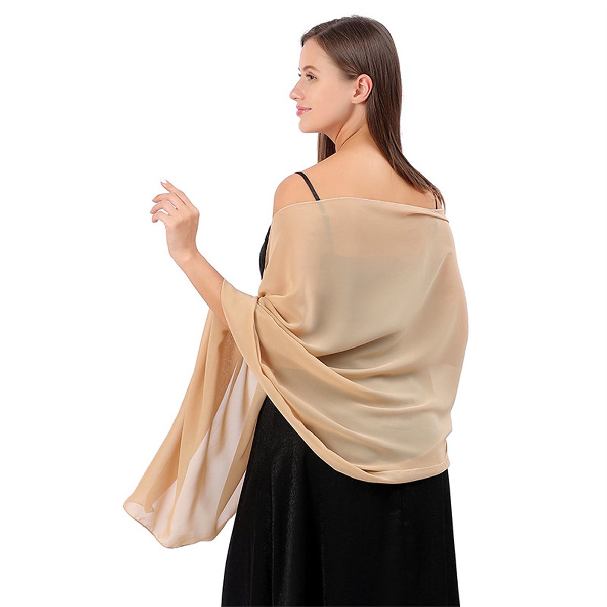 carmdering - Dames Pashmina Sjaal - Elegante Stola Dames - Zomer Sjaal - Zijdeachtig Gevoel - Lichtgewicht Bescherming - Polyester Vezels - Glad En Comfortabel - Veelzijdig Draagbaar Voor Reizen En Feesten - 1 Stuk