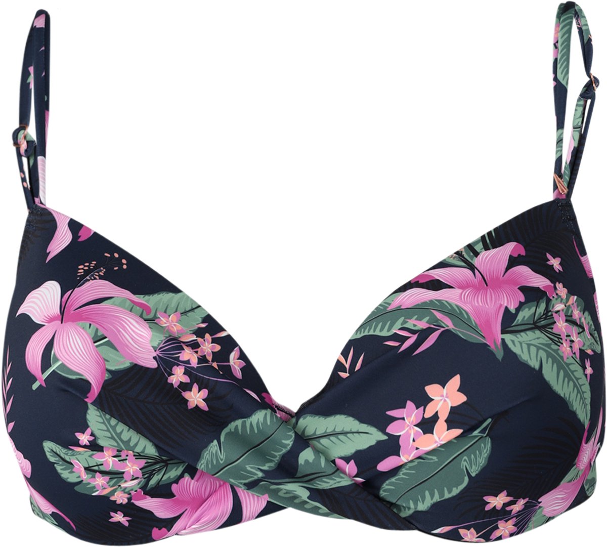 Brunotti Stefana-Tropicana Bikini Topje Indigo Wired Bikini Top Dames Aanpasbare Bandjes Mix & Match 38B Blauw