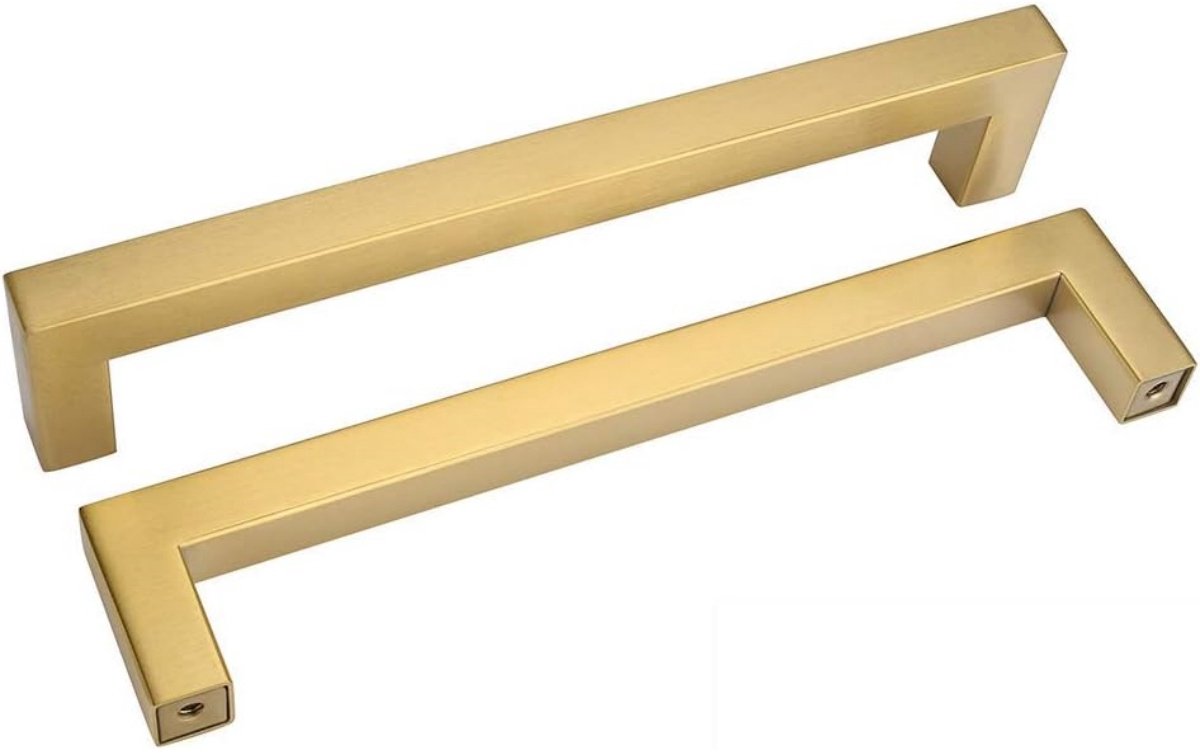 TOVBMUP Keukenkastgreep - Handgreep kast - Deurgreep - Gouden greep - Keukengreep - Handgreep keukenkastjes - Handgrepen voor deurtjes - Meubelbeslag - 10 stuks - 160 mm