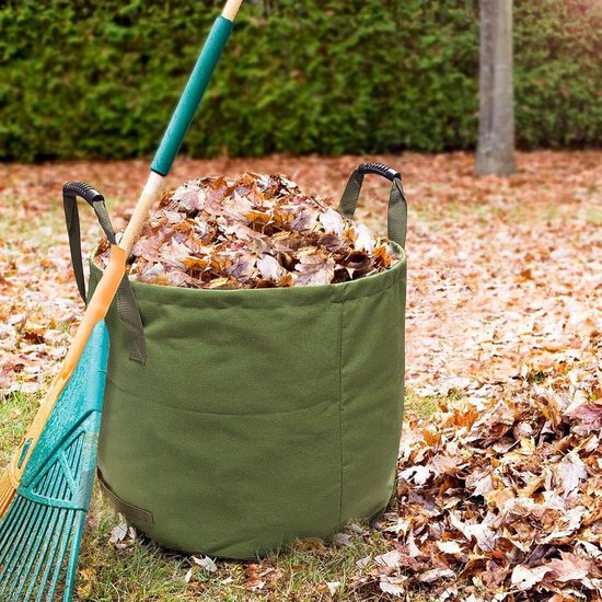 125L extra sterke tuintas met handvat, groene bladopvangzak met militair canvas (45,7 cm hoog, 55,8 cm diep) van Glorytec — afbeelding 4