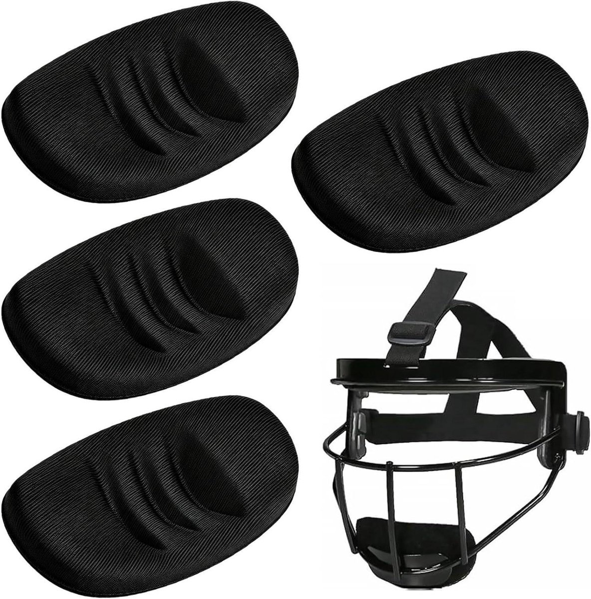 Vervangings Pads - Helm Bescherming - Sport Comfort - Zweetabsorberend Lichtgewicht - 10.4 x 5.6 cm - Zwart
